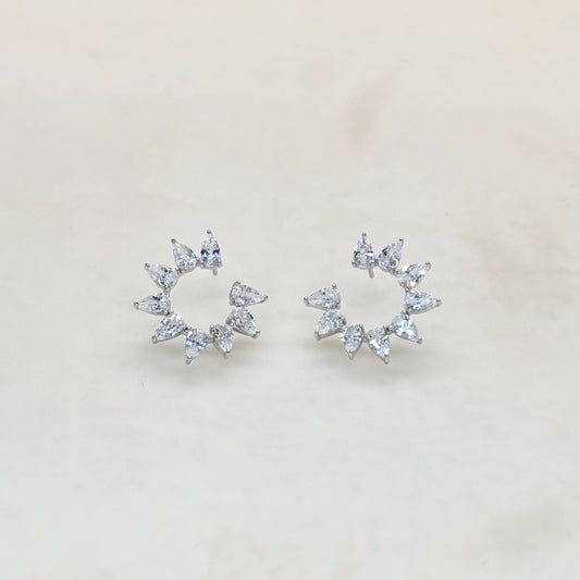 Radiant Halo Sparkle Studs in Italian 92.5 Silver