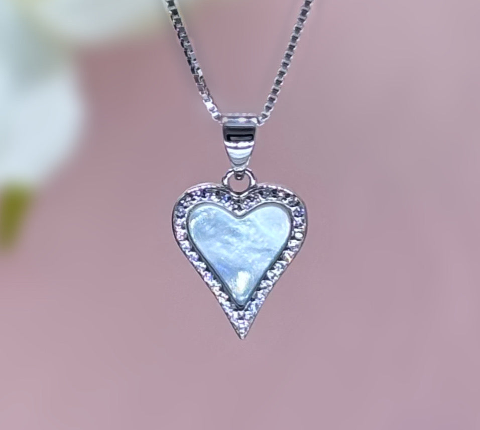 Elegant Heart Set in Italian 92.5 Silver