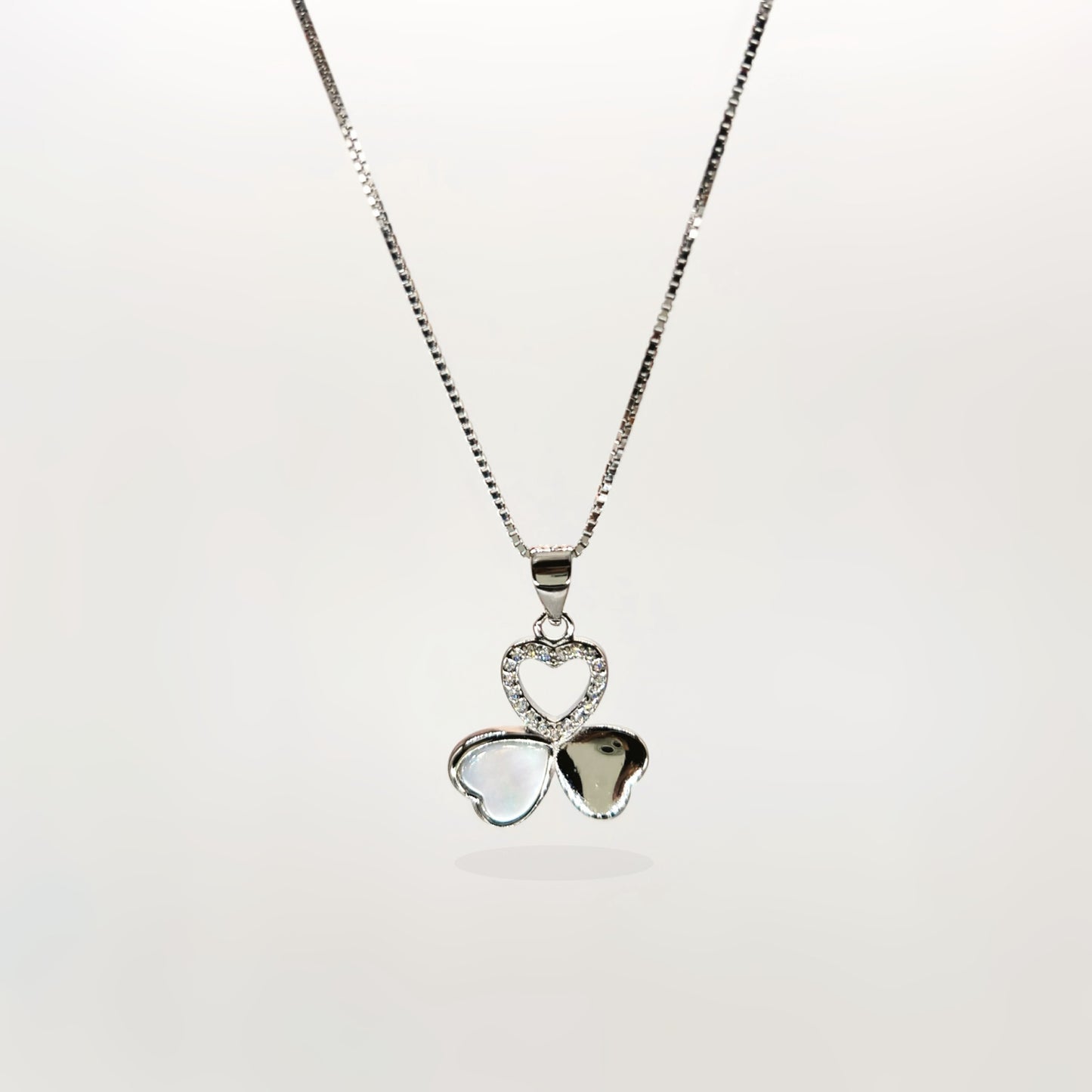 Triple Heart Set in Italian 92.5 Silver