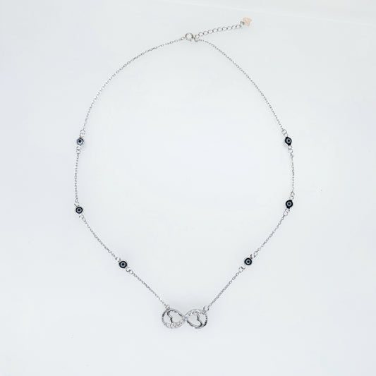 Infinity Heart Necklace in Italian 92.5 Silver