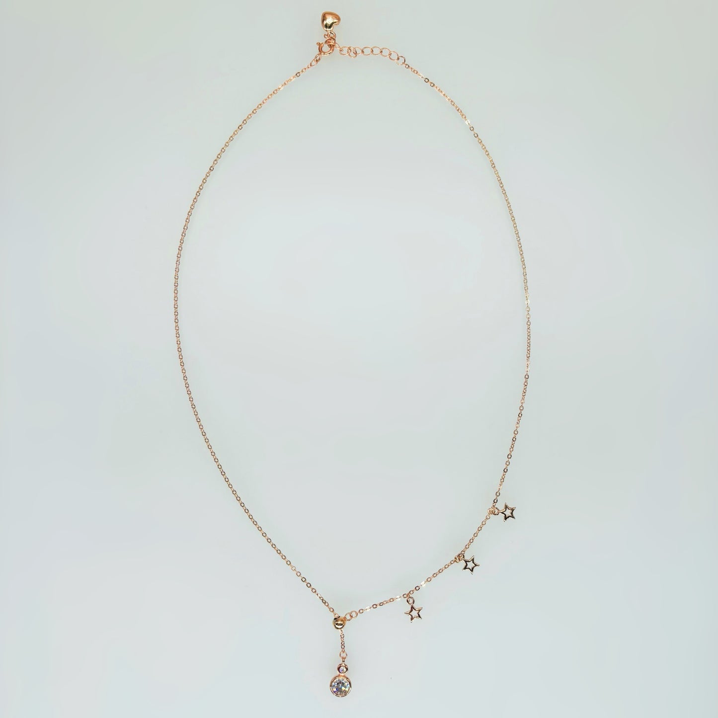 Star Charm Drop Necklace in Italian 92.5 Silver