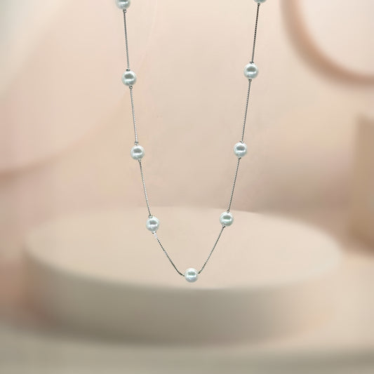 Classic Pearl Symphony Necklace in Italian 92.5 Silver