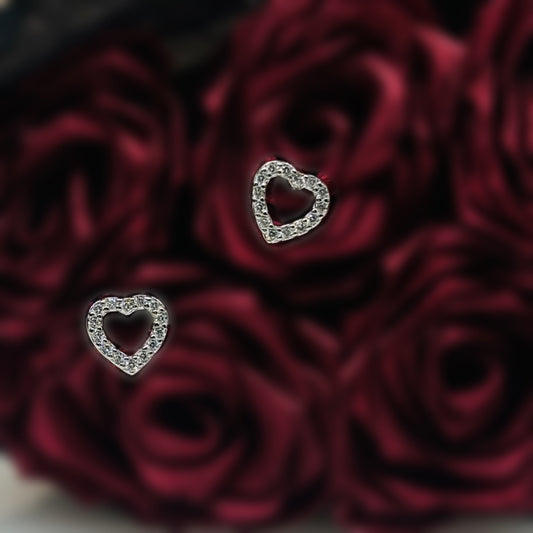Eternal Heart Sparkle Studs in Italian 92.5 Silver”