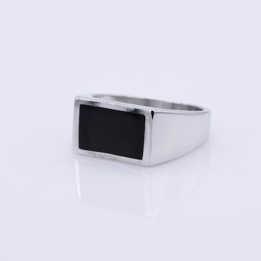 Turkish Style Men’s Silver Ring with Black Onyx