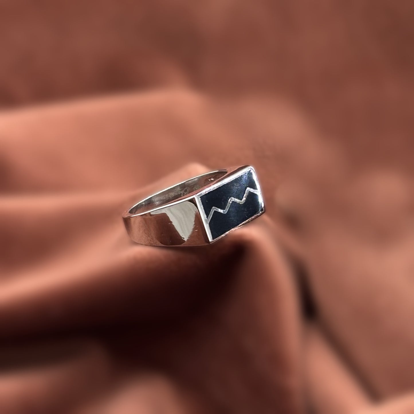 Turkish Style Men’s Silver Ring with Black Onyx