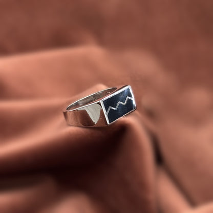 Turkish Style Men’s Silver Ring with Black Onyx