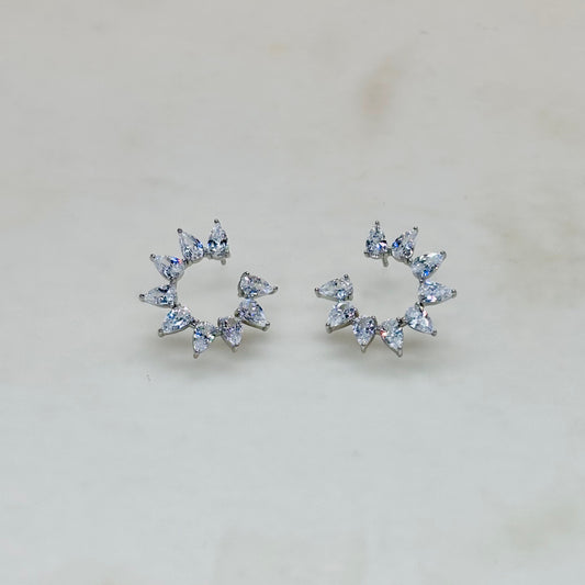 Radiant Halo Sparkle Studs in Italian 92.5 Silver