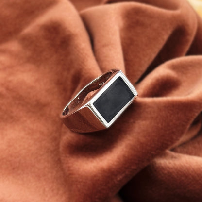 Turkish Style Men’s Silver Ring with Black Onyx