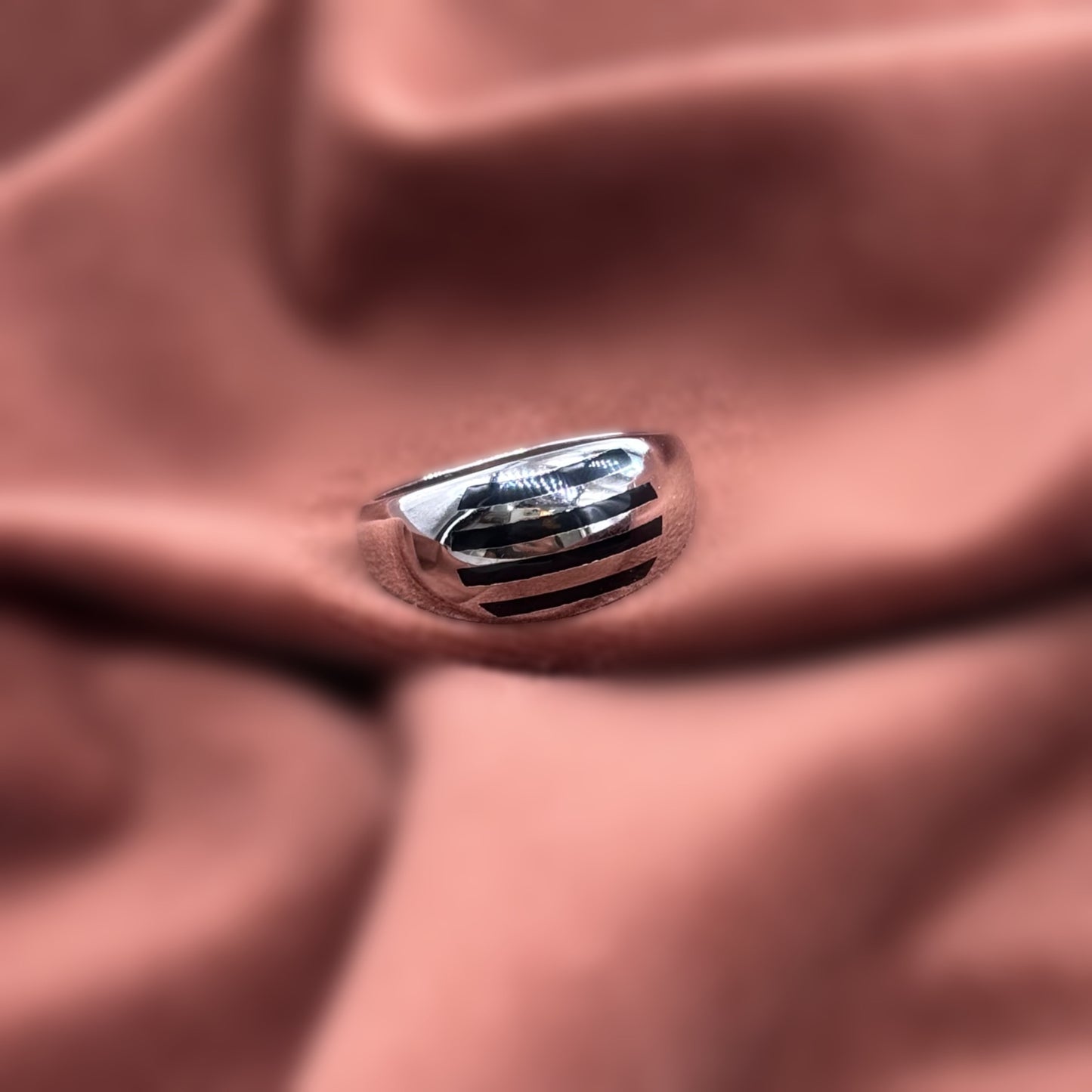 Turkish Style Men’s Silver Ring with Black Onyx