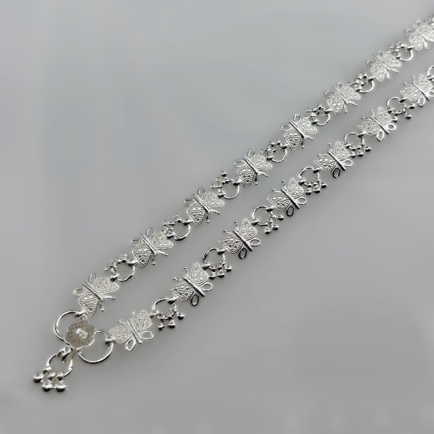 Butterfly Design Silver  Anklet