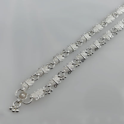 Butterfly Design Silver  Anklet