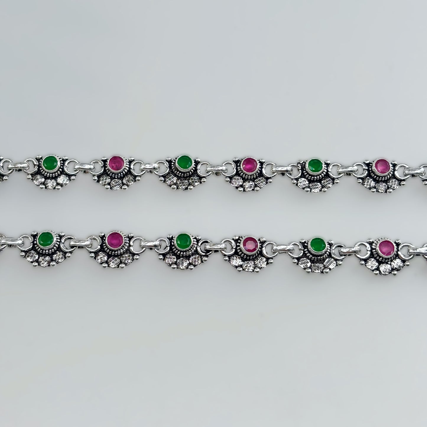 Half Round Payal with Cut Stone Detailing