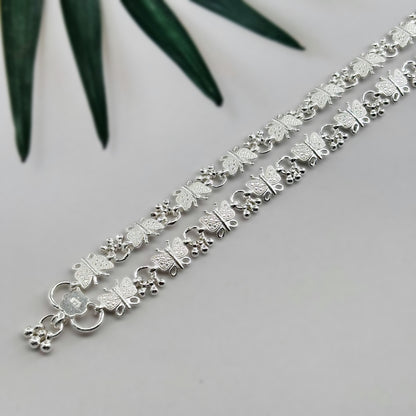 Butterfly Design Silver  Anklet