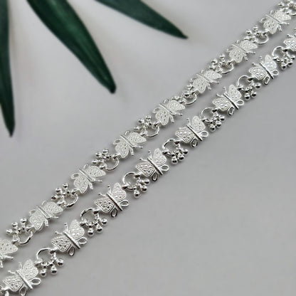 Butterfly Design Silver  Anklet