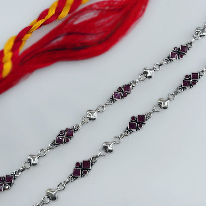Red Cut Stone Anklet