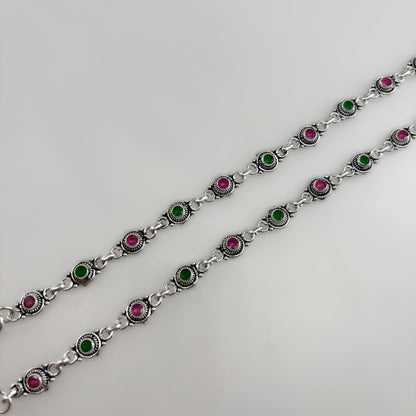 Round  Cut Stone Anklets