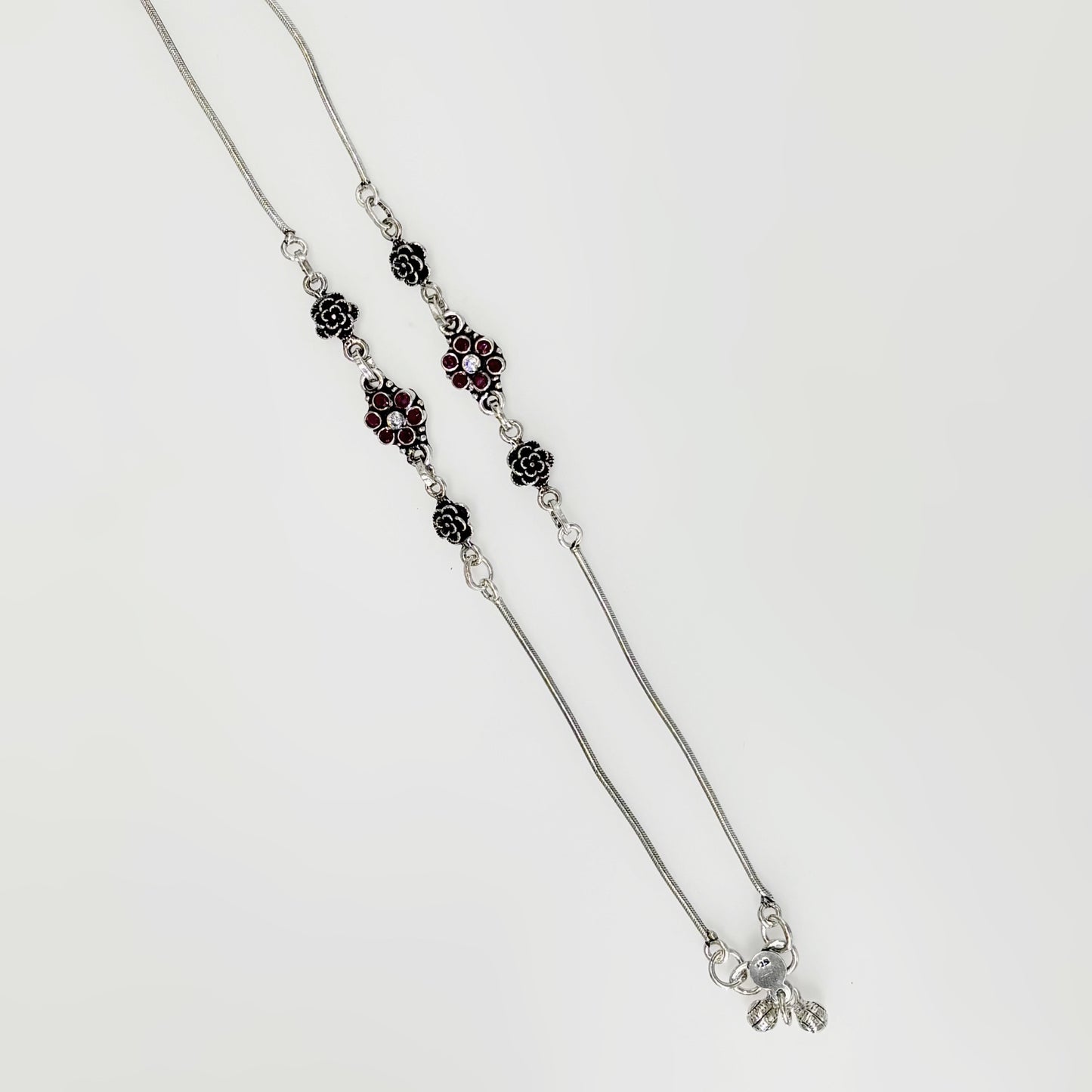 Rose Flower Red Stone Anklets