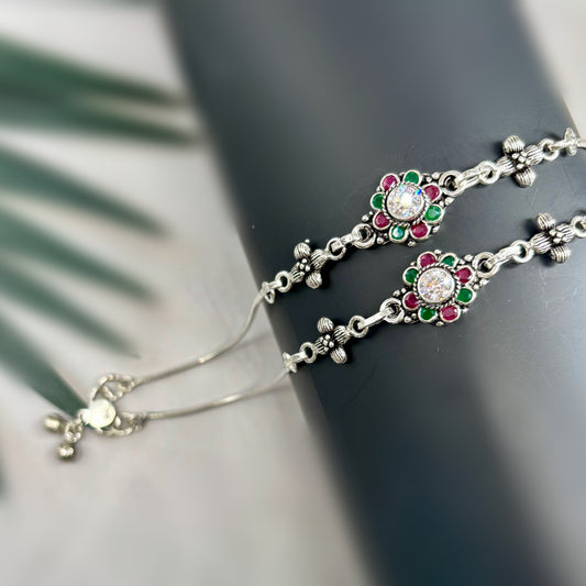 Antique Cut Stone Anklet