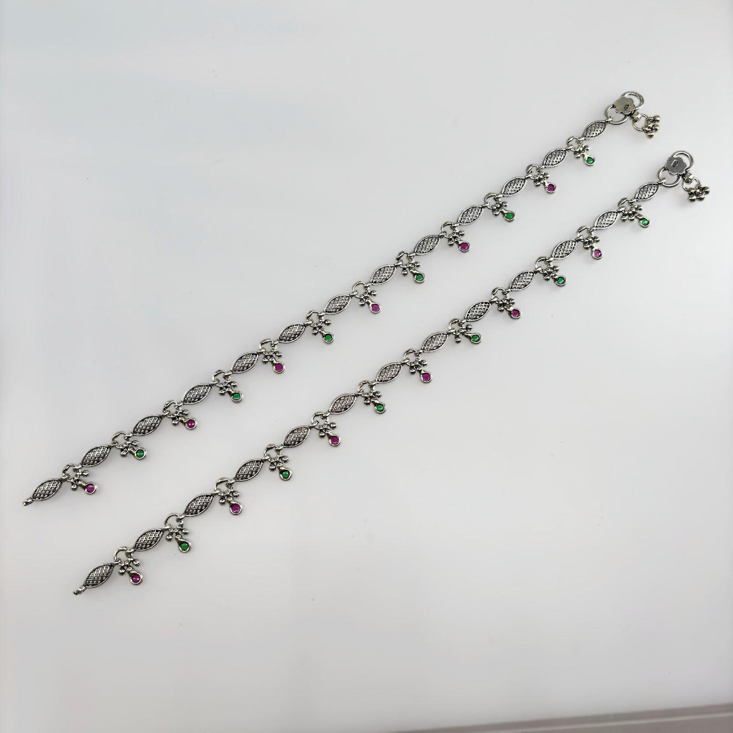 Handmade Oxidised Silver Payal