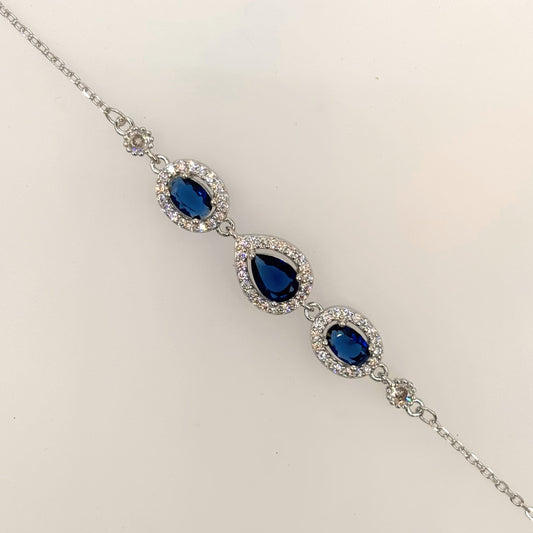 Midnight Sapphire Royale Bracelet in Italian 92.5 Silver