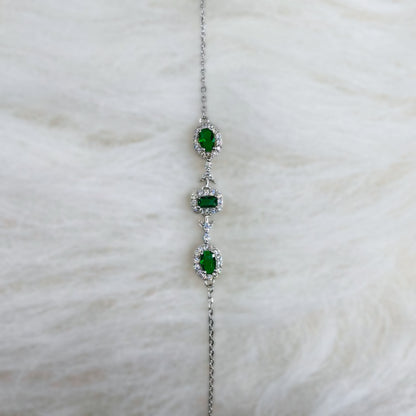 Imperial Emerald Trilogy Bracelet in Italian 92.5 Silver