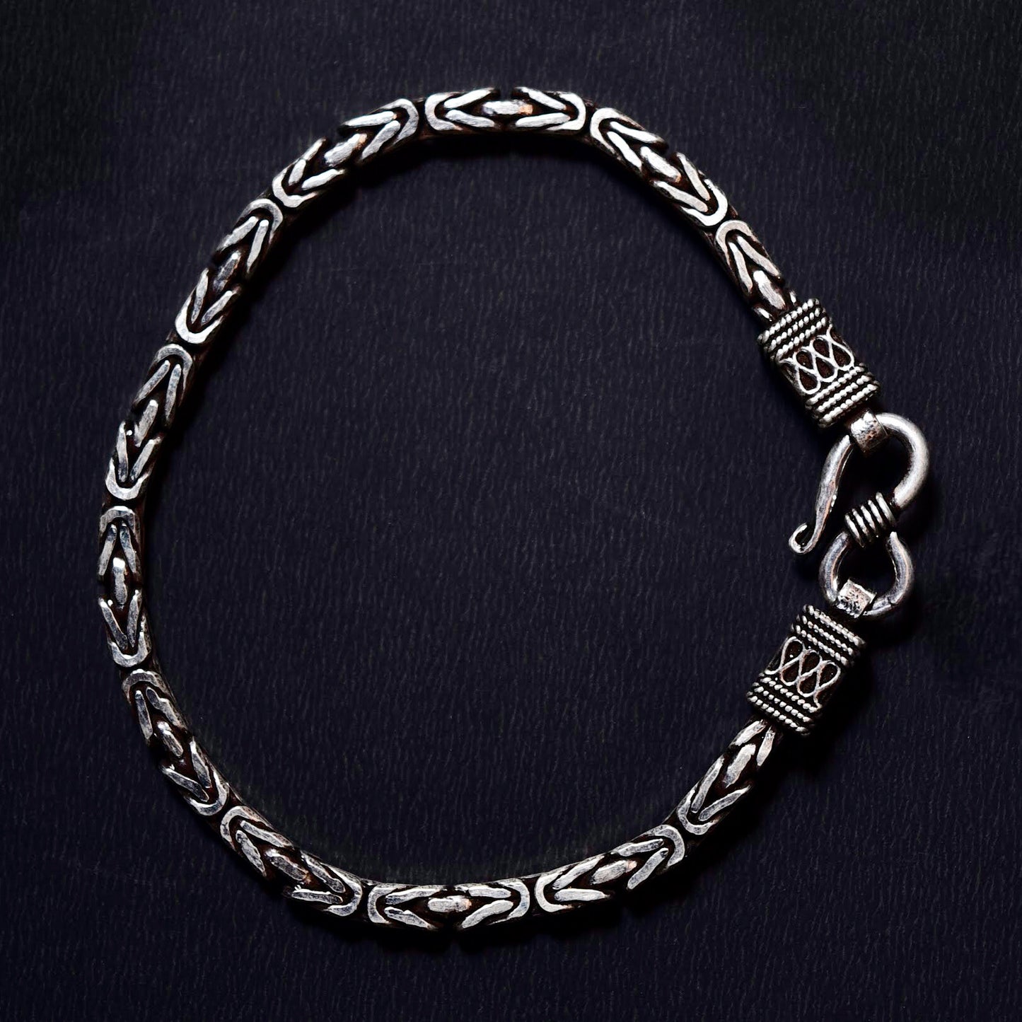 92.5 Silver Oxidized Chain Bracelet