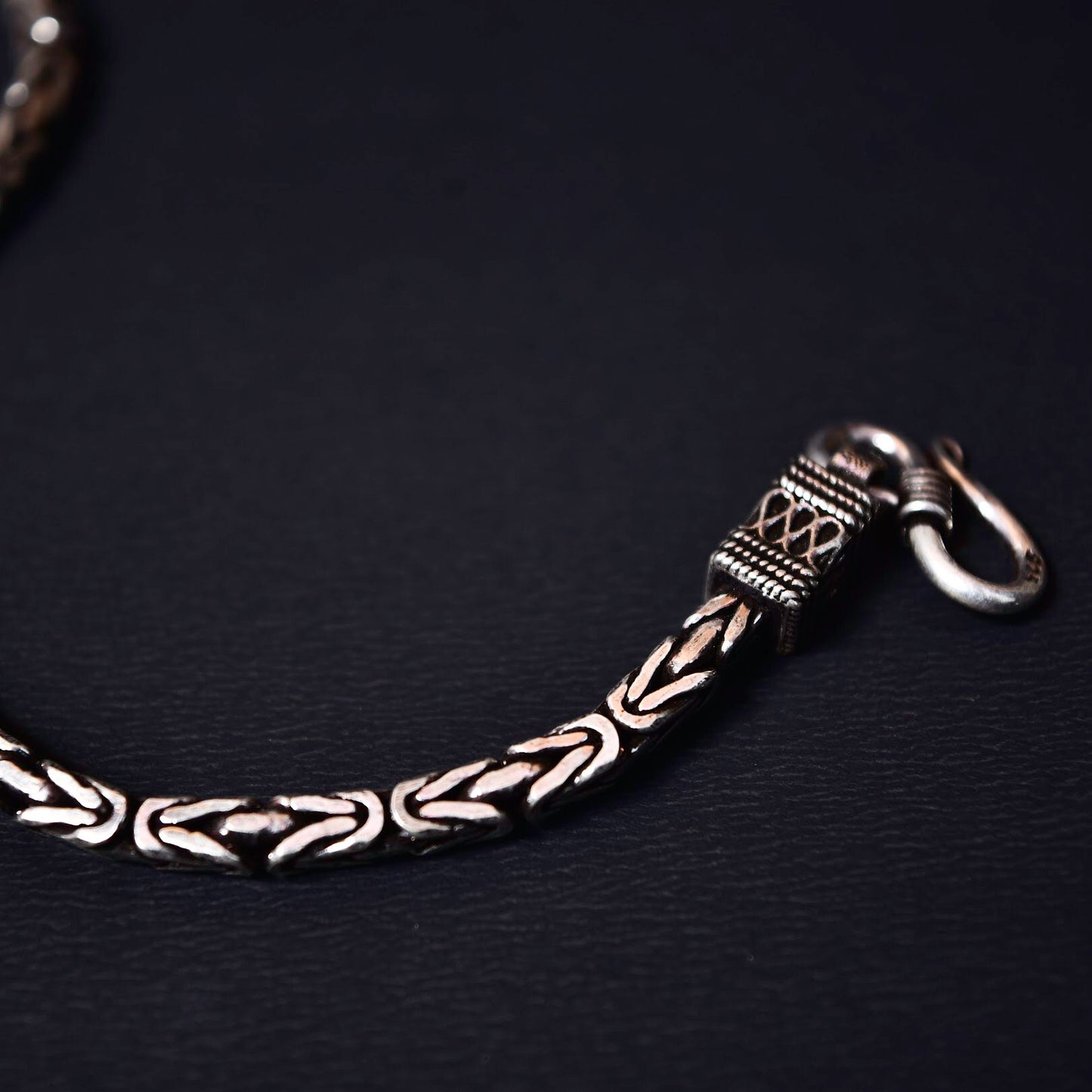 92.5 Silver Oxidized Chain Bracelet