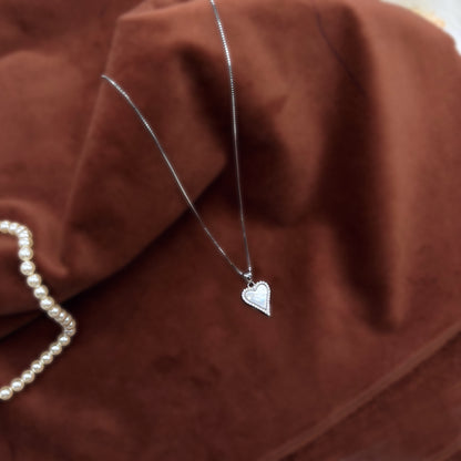 Elegant Heart Set in Italian 92.5 Silver