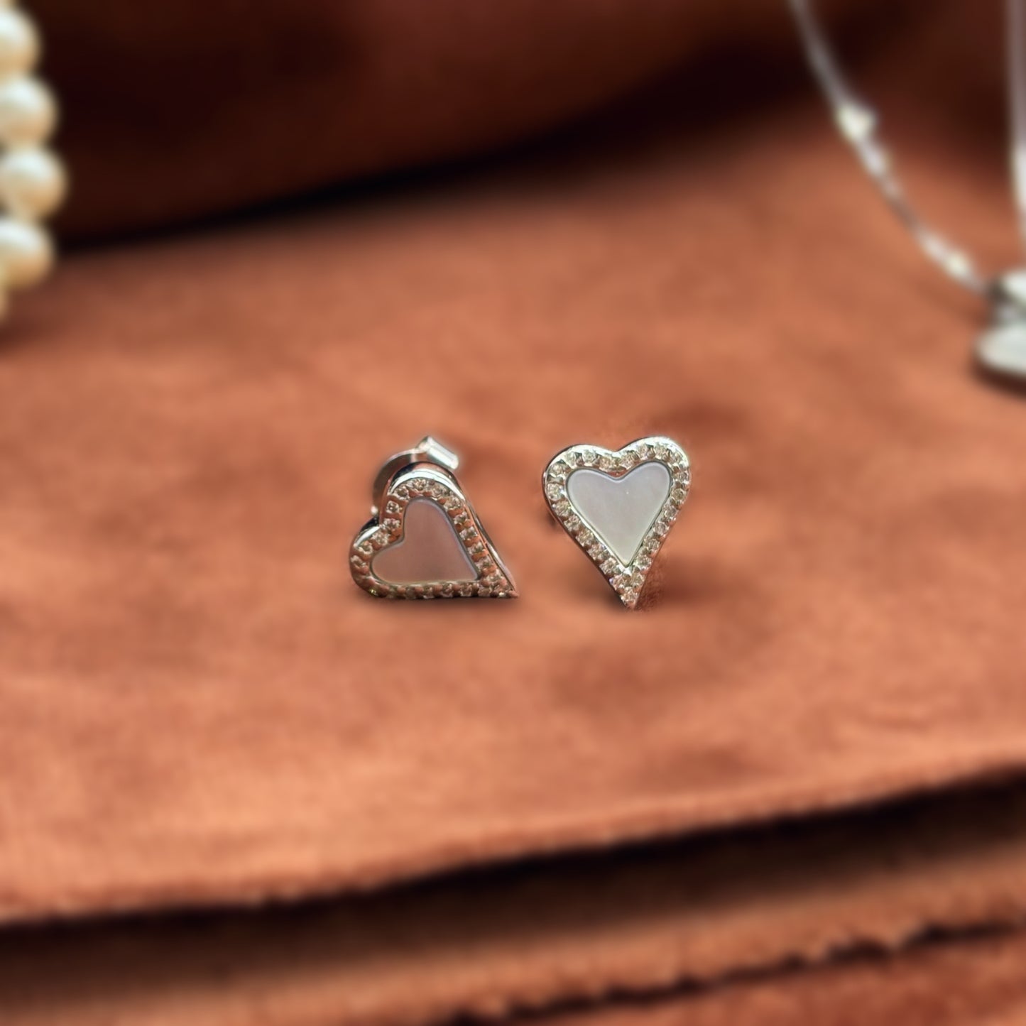 Elegant Heart Set in Italian 92.5 Silver