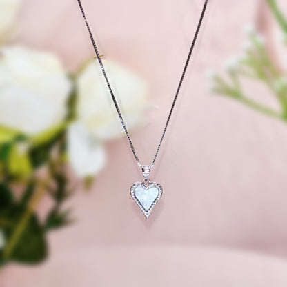Elegant Heart Set in Italian 92.5 Silver