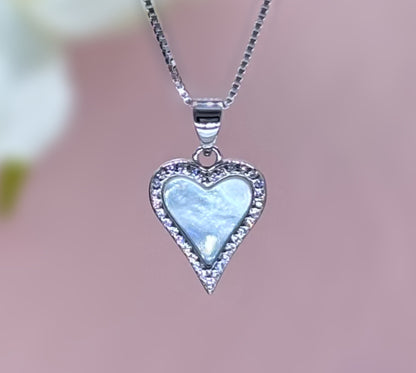 Elegant Heart Set in Italian 92.5 Silver