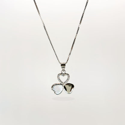 Triple Heart Set in Italian 92.5 Silver