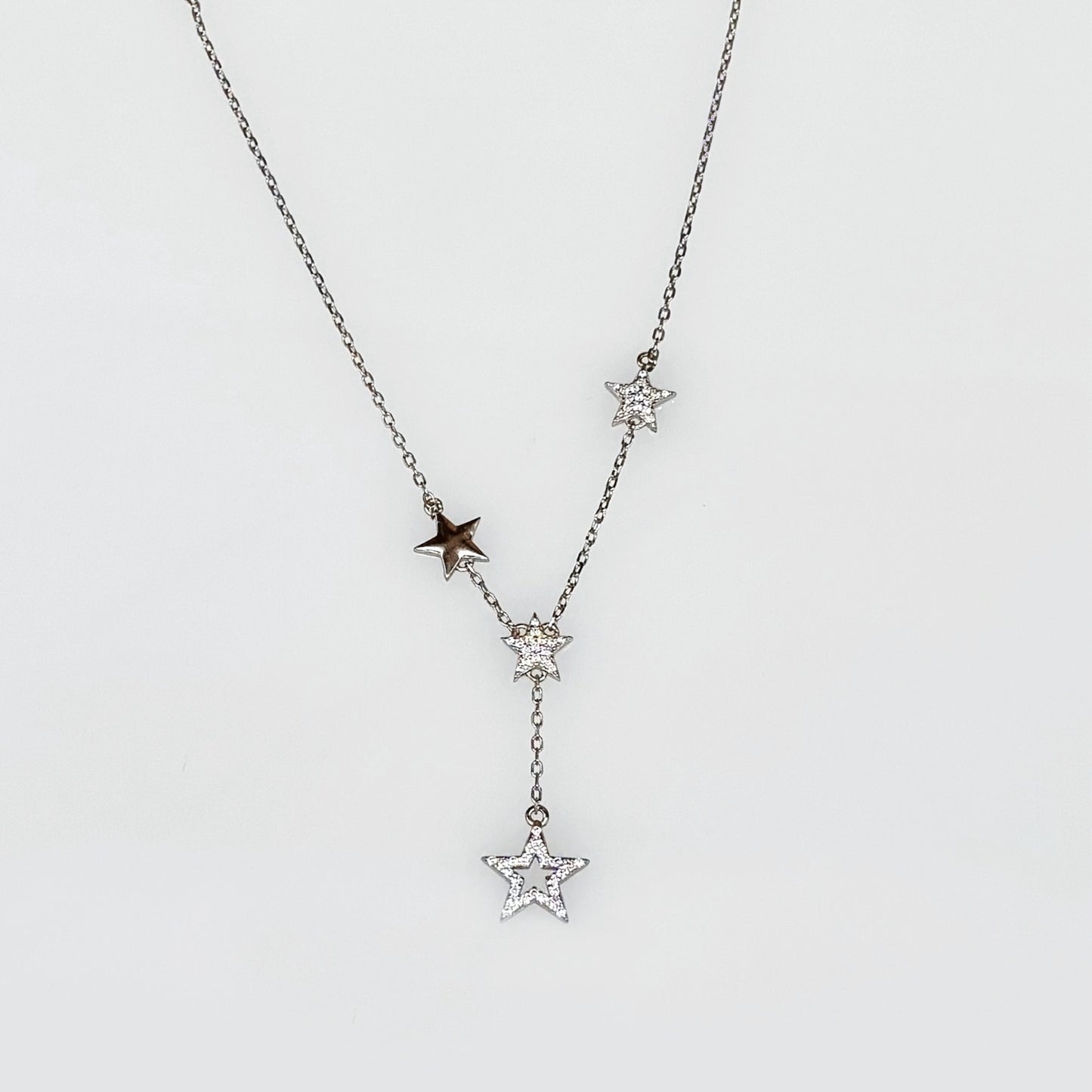 Starry Charm Necklace in Italian 92.5 Silver
