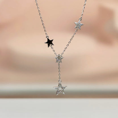 Starry Charm Necklace in Italian 92.5 Silver