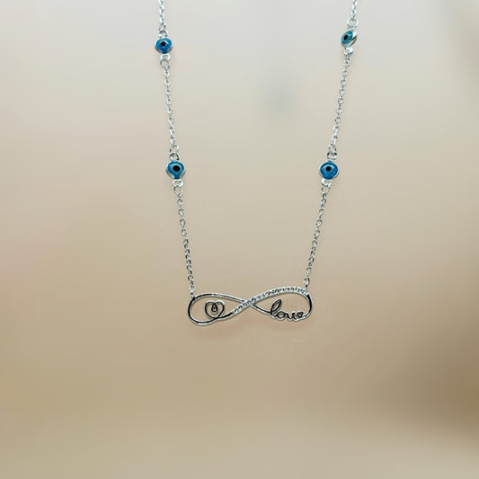 Infinity Love Necklace in Italian 92.5 Silver