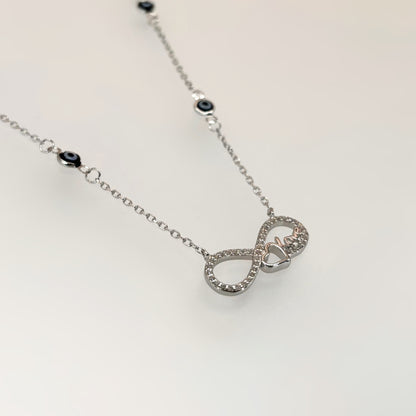 Infinity Love Necklace in Italian 92.5 Silver