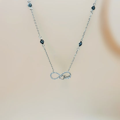 Infinity Love Necklace in Italian 92.5 Silver