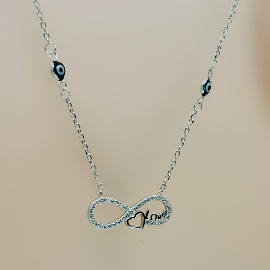 Infinity Love Necklace in Italian 92.5 Silver