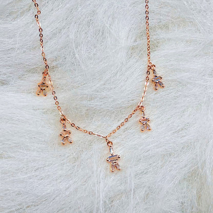 CZ Dangling Charm Necklace in Italian 92.5 Silver