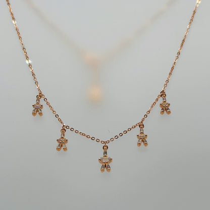 CZ Dangling Charm Necklace in Italian 92.5 Silver