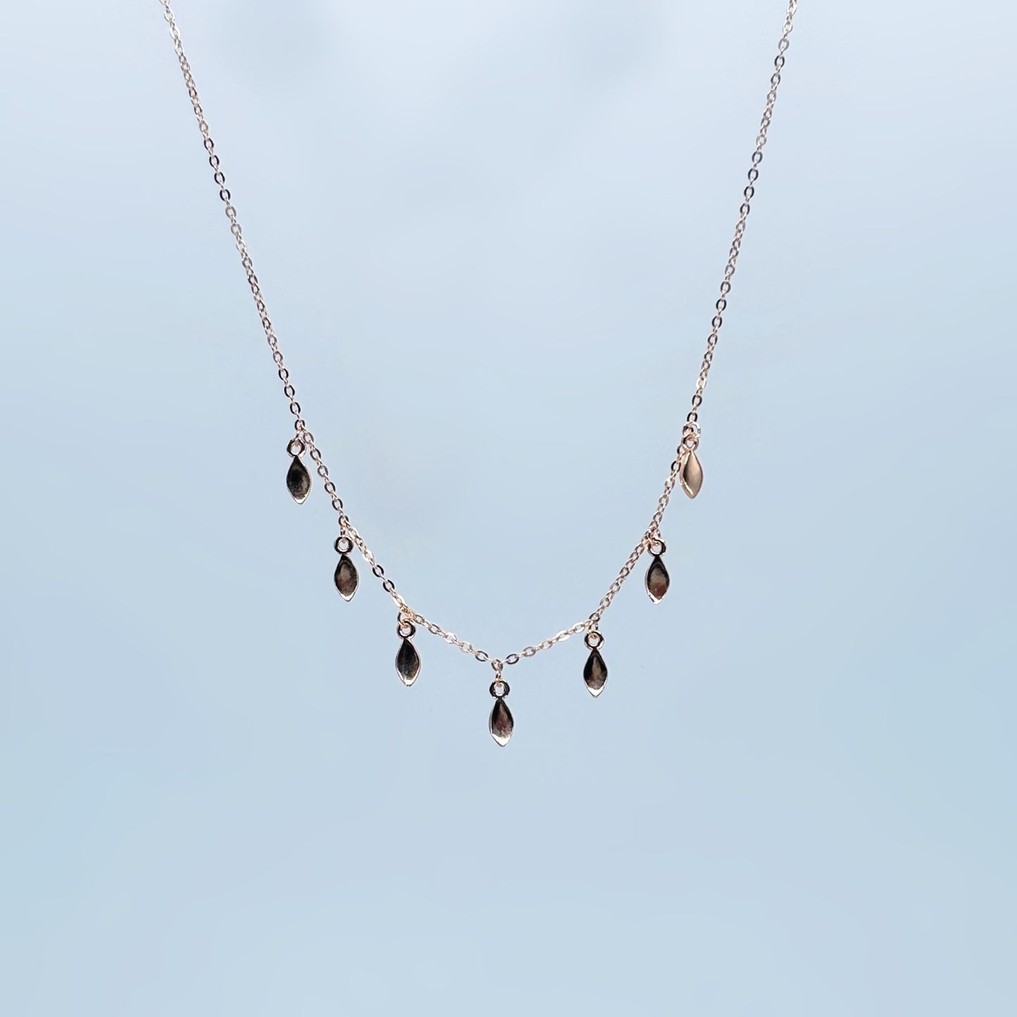 Leaf Charm Necklace in Italian 92.5 Silver