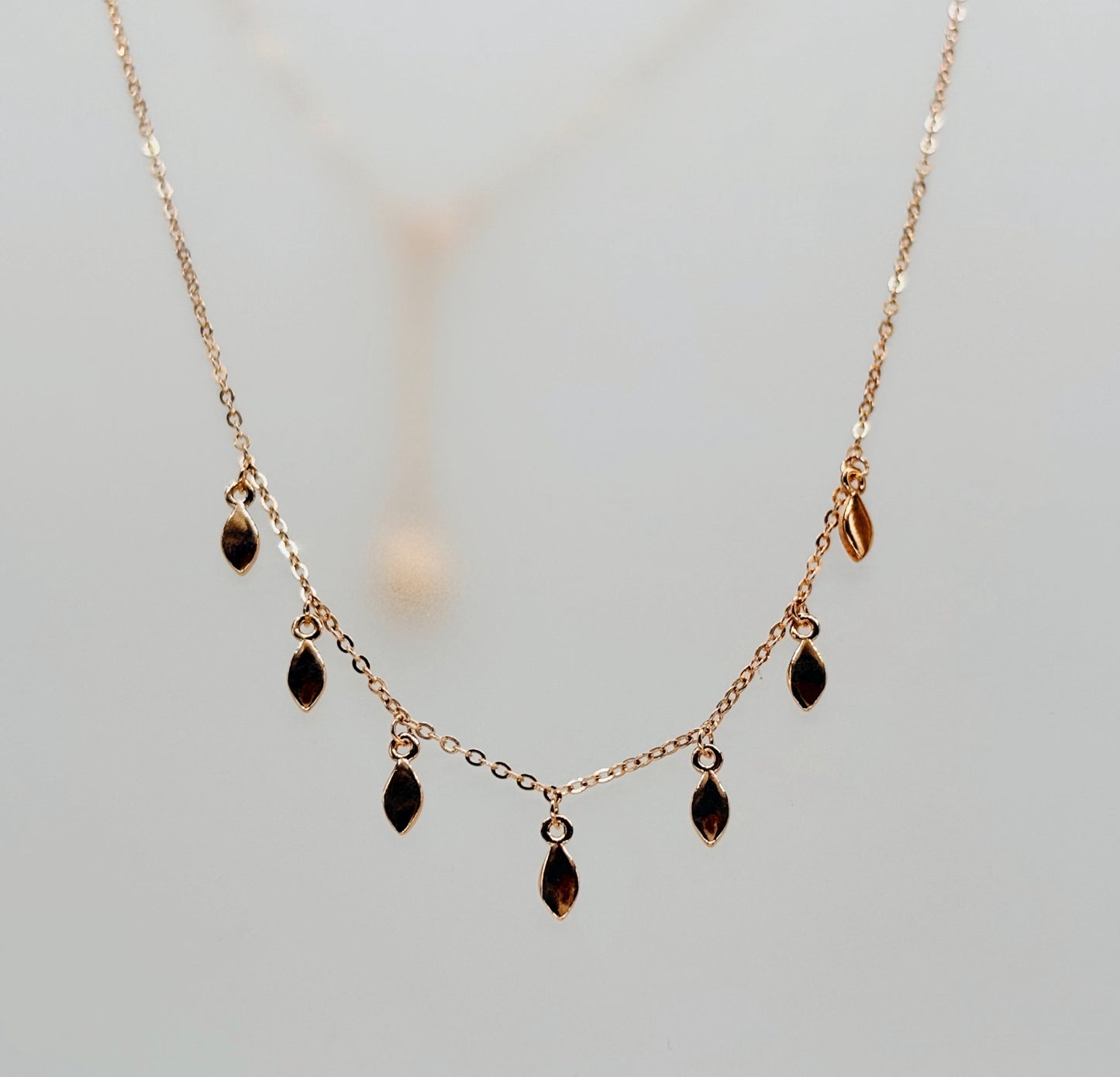 Leaf Charm Necklace in Italian 92.5 Silver