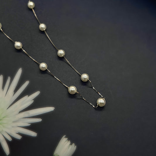 Classic Pearl Symphony Necklace in Italian 92.5 Silver