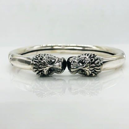 Oxidised Hollow Lion Head Men’s Kada