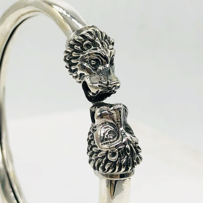 Oxidised Hollow Lion Head Men’s Kada