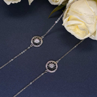 Radiant Sunburst Anklet in Italian 92.5 Silver