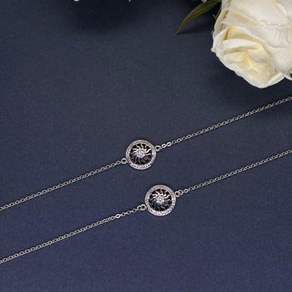 Radiant Sunburst Anklet in Italian 92.5 Silver