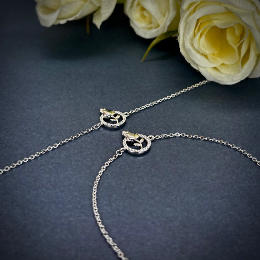 Royal Dove Charm Anklet in Italian 92.5 Silver