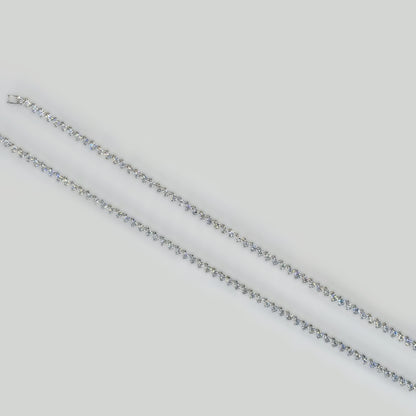 Royal Radiance Tennis Anklet in Italian 92.5 Silver