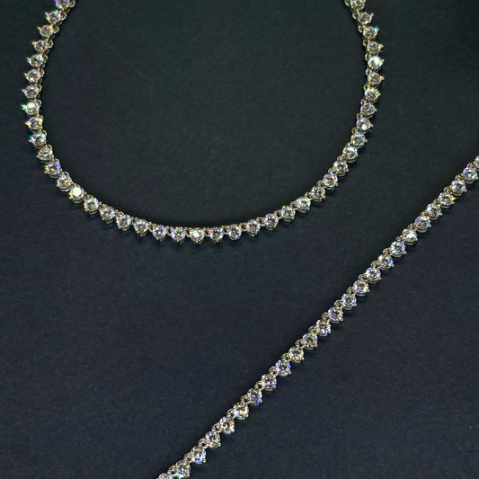 Royal Radiance Tennis Anklet in Italian 92.5 Silver